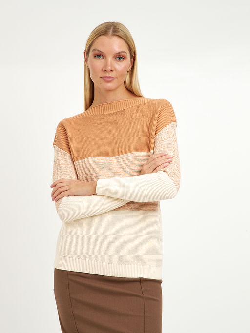 джемпер женский из хлопка в широкою полосу - Glenfield фото 4