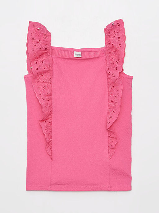 Kare Yaka Fisto Detayl? K?z ?ocuk Bluz