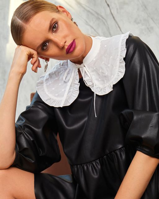 Платье из эко-кожи (без воротничка) - Incity фото 2