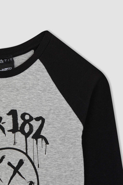 Облегающая футболка Cool Blink с круглым вырезом и длинными рукавами в рубчик - Defacto фото 9