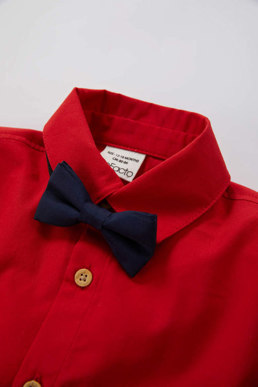 Комплект из 2 красных галстуков-бабочек с длинными рукавами для маленьких мальчиков - Defacto фото 2