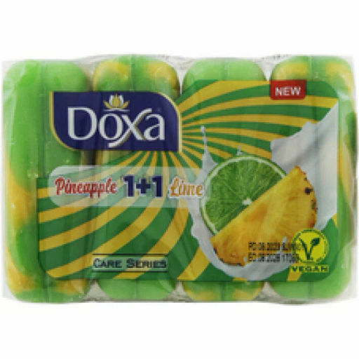 DOXA мыло туалетное 4х80гр 1+1 Лайм и Ананас