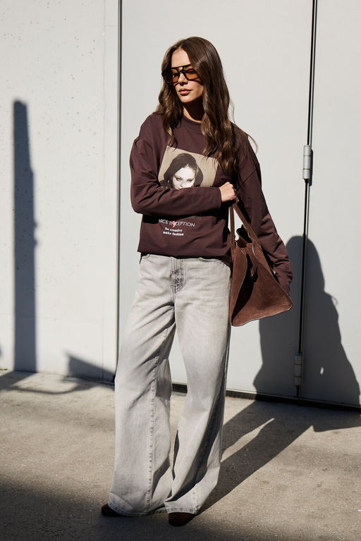 Лонгслив оверсайз с принтом