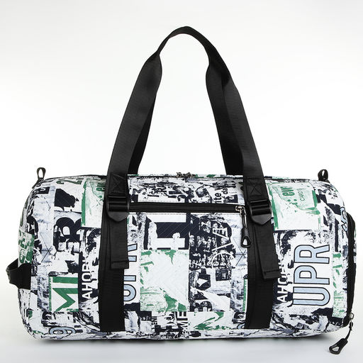 Сумка спорт L-б/н Буквы, 45*21*24, отд на молн, отд д/обуви, 2 н/кармана, дл ремень, белый - Simaland фото 3