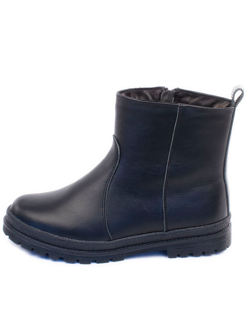 Ботинки женские на литой подошве, кожа, овчина, молния.