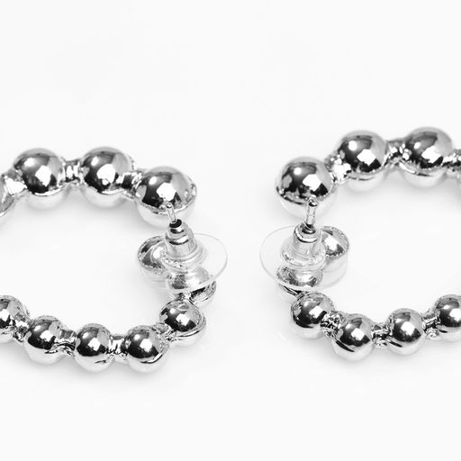 Серьги металл Сердца воссоединение, цвет серебро - Qf фото 2