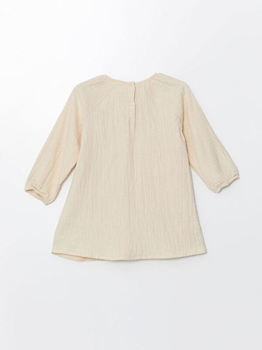 Uzun Kollu ?i?ekli K?z Bebek Elbise