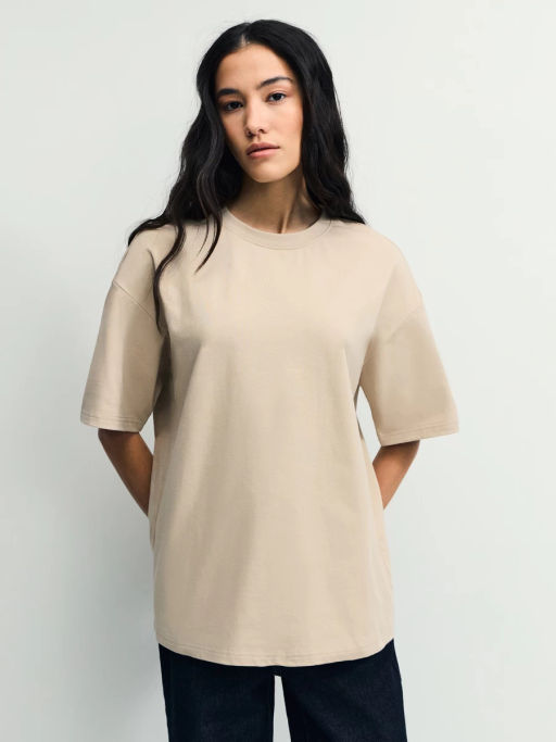 Базовая футболка оверсайз из хлопка / Zarina  фото 3