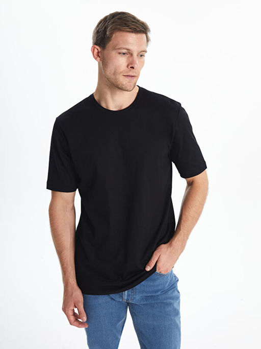 Bisiklet Yaka K?sa Kollu Merserize Erkek Ti??rt