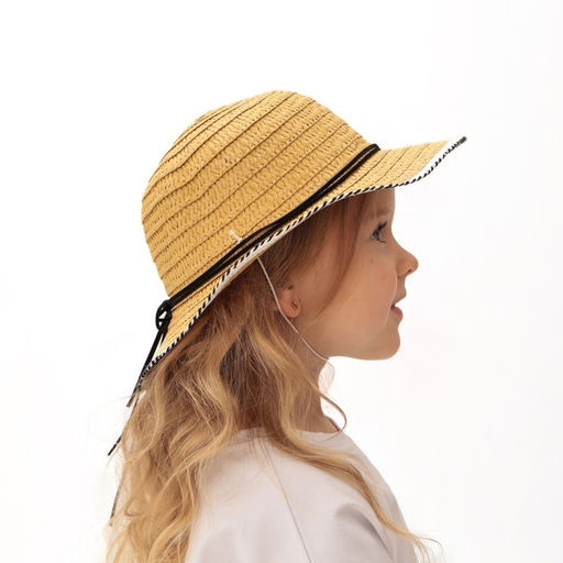 Шляпа для девочки MINAKU «Куколка», жёлтая, размер 50