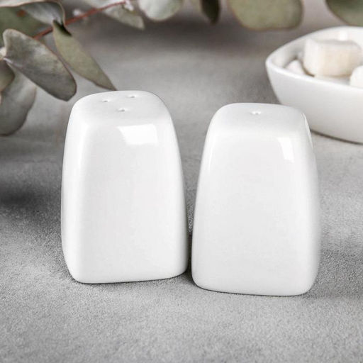 Цена за 2 шт. Набор для специй Wilmax Ilona, 2 предмета: солонка 60 мл, перечница 60 мл, фарфор, белый