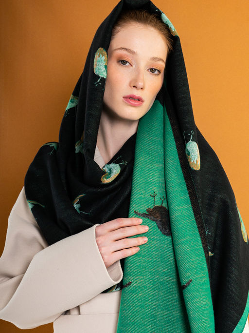 В составе шерсть! Большой, теплый двусторонний палантин - Tantino фото 7