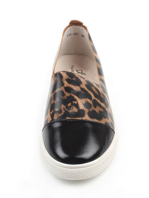 06-H1C-1PC BLACK/LEOPARD Туфли женские (натуральная кожа)