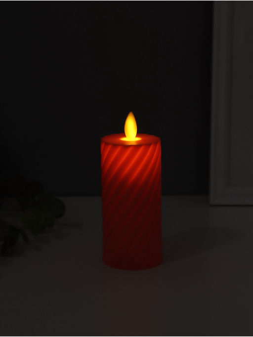 Светодиодная свеча, ночник LED RISALUX «Свидание», 3×AG13, оранжевый, 5×5×11 см