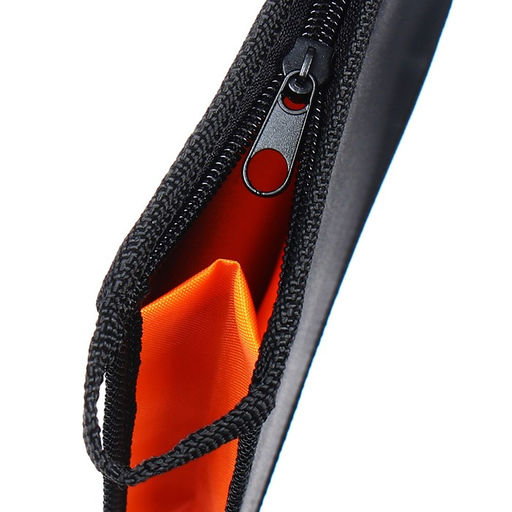 Папка для тетрадей А4, 40 х 245 х 340 мм, молния сверху, пластиковая, Calligrata, чёрная/оранжевая  фото 5