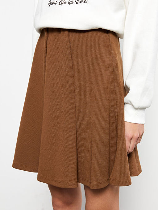 D?z Pileli Kad?n Etek