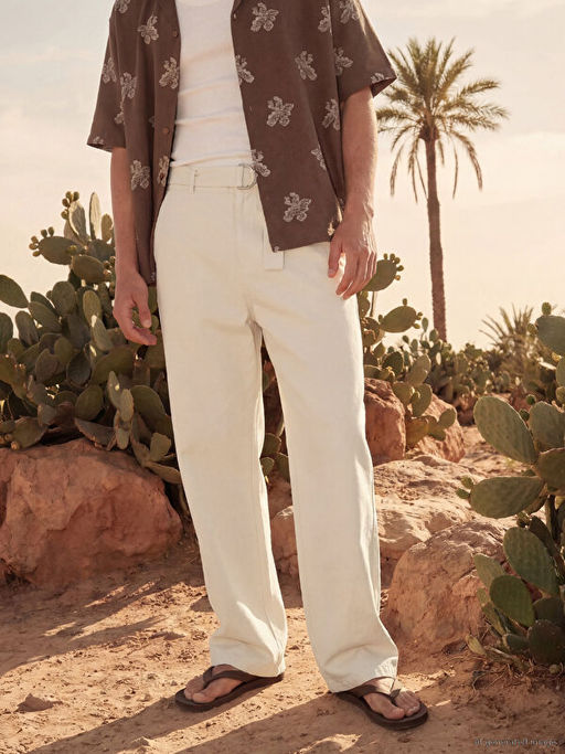 Regular Fit Kemerli Erkek Pantolon - Waikiki фото 2