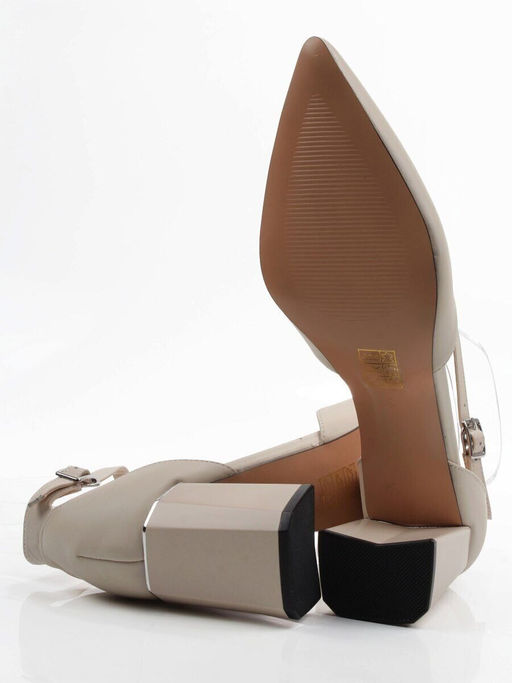 06-HDP1168-9 GRAY/BEIGE Туфли летние женские (натуральная кожа)