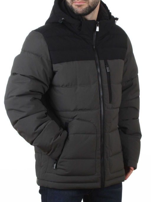 62042 DK. GREEN/BLACK Куртка мужская зимняя (200 гр. холлофайбер)