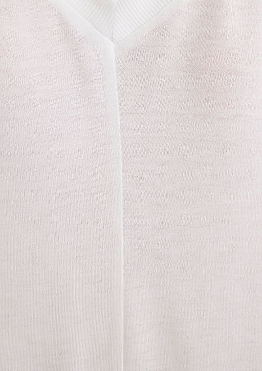 V Yaka Beyaz Basic ViskozTisort - Mavi фото 6