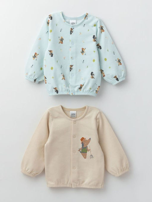 Кофта утепленная комплект 2шт., беж/бирюза - Lesi kids фото 15