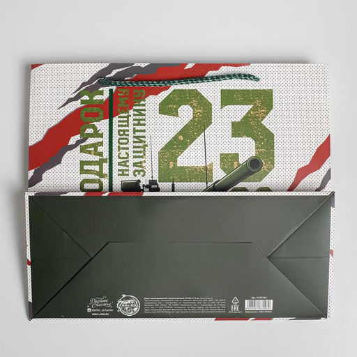 Цена за 2 шт. Пакет подарочный ламинированный, упаковка, С 23 февраля, ML 27?23?11.5 см