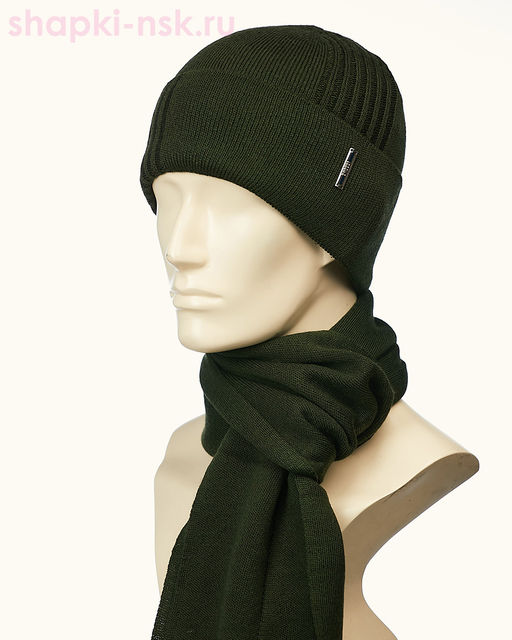 04623 F 1А Тэйм Комплект мужской флис (шапка+шарф) (57-59)