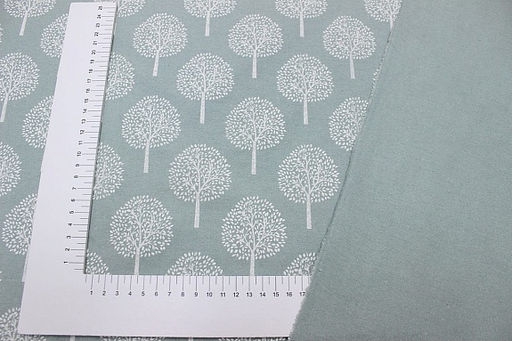 Теплый хлопок Белые деревья на св.винтажной мяте, ш.1.45м, хлопок-100%, 150гр/м.кв - Купава фото 6
