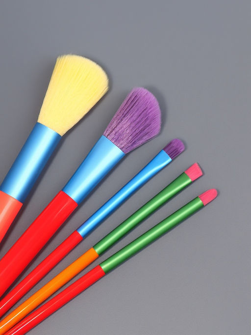 Цена за 2 шт. Набор кистей для макияжа COLOR POWER, 5 шт., разноцветные