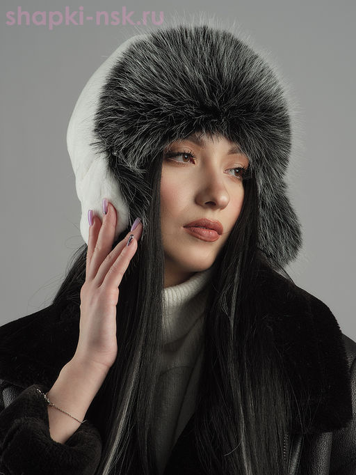 Нон-стоп кролик/чернобурка Ушанка женская (56-58)