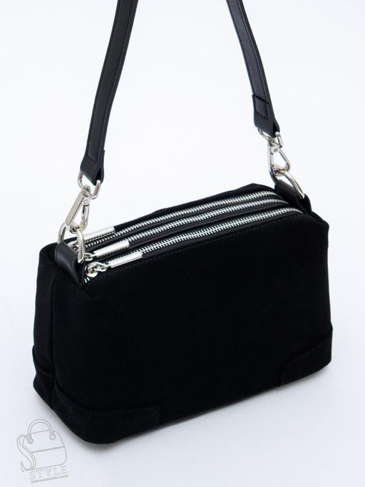 Сумка женская кожаная 5555PEF black Polina&Eiterou  в Новосибирске