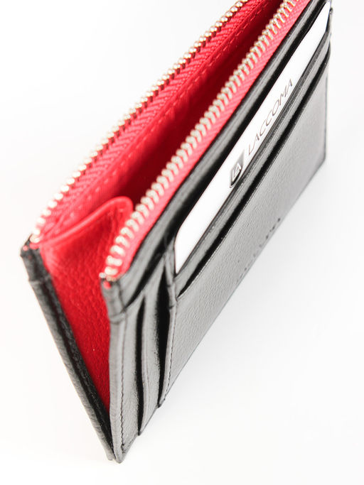 LACCOMA кредитница LA-6999-черный-красный натуральная кожа фото 4
