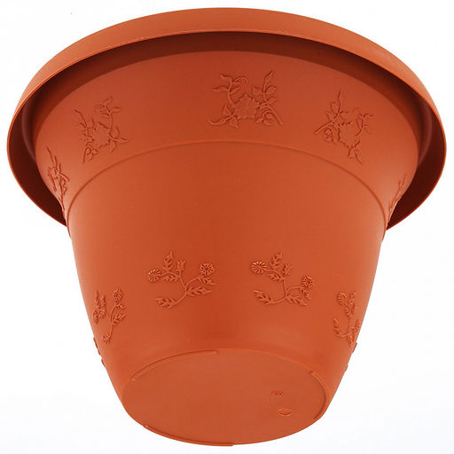 Терракот Горшок для цветов пластмассовый 2,5л, с поддоном, д21см, h15см, морозостойкий полипропилен, т.м. NECO (Россия) - Домашняя мода фото 5