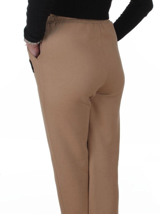 2619 BEIGE Брюки спортивные утепленные женские (85% хлопок, 10% полиэстер, 5% спандекс)