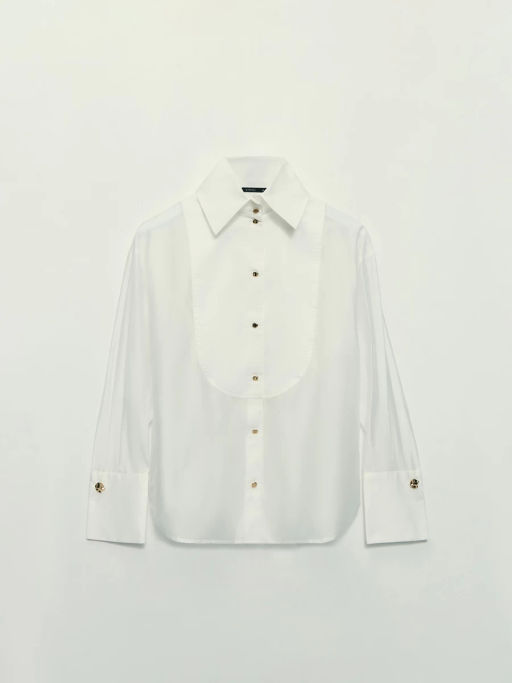 Блузка с манишкой из хлопка и тенселя / Zarina