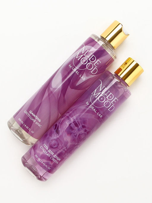 Подарочный набор NUDE MOOD, гель для душа и шампунь для волос, 2?250 мл, аромат ириса и сирени, URAL LAB фото 4