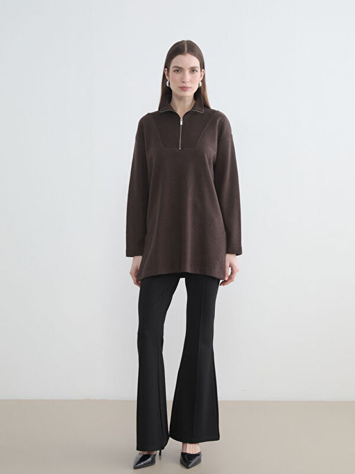 Dik Yaka Kad?n Sweatshirt Tunik