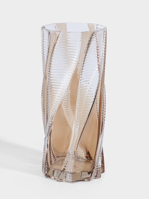 Ваза стекло настольная "Херби" 30х12,5 см, прозрачно-коричневый