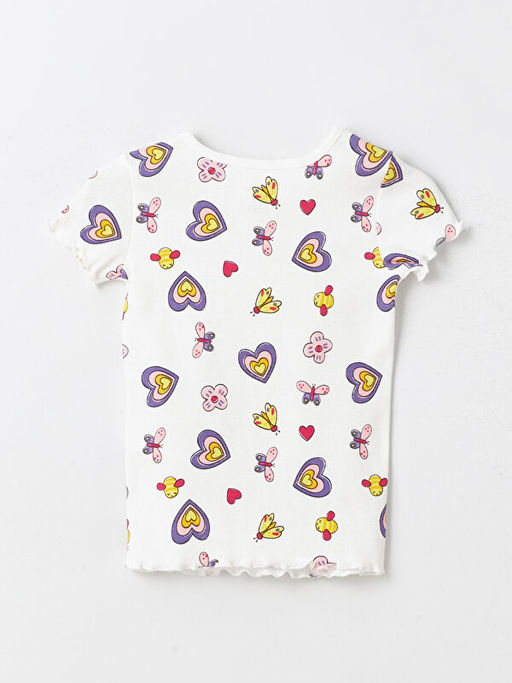 Bisiklet Yaka K?sa Kollu Bask?l? K?z Bebek Pijama Tak?m? - Waikiki фото 3