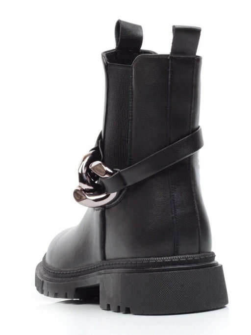 01-5267-1 BLACK Ботинки демисезонные (натуральная кожа, байка)