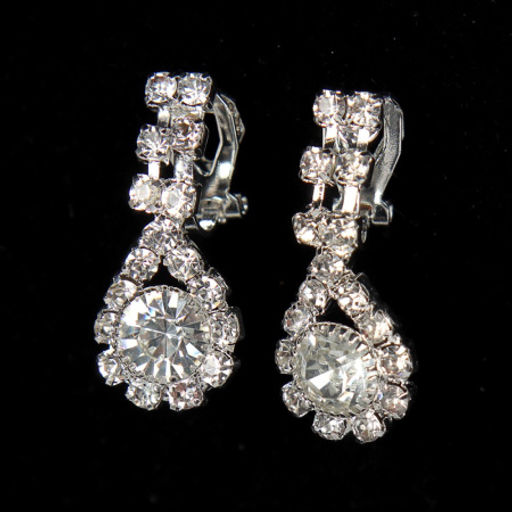 Серьги клипсы со стразами 2,5 см / JNL-2 /уп 120/серебро/микс - Галеонтрейд фото 2