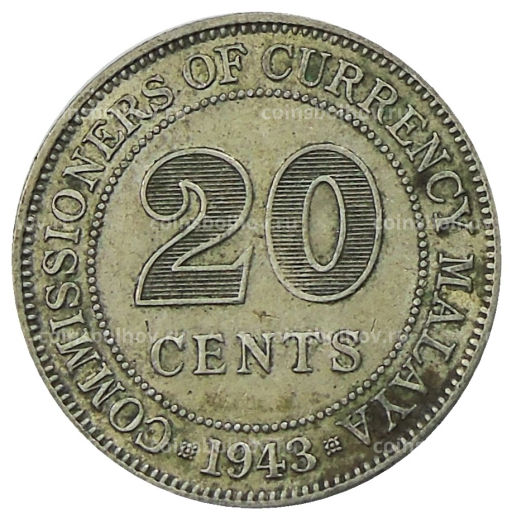 20 центов 1943 года Малайя
