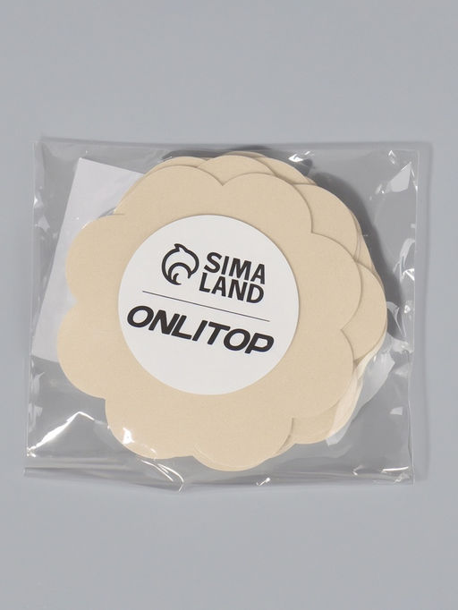 Цена за 4 шт. Стикини на грудь «Цветок», набор - 5 пар, на клеевой основе, 6×6 см, бежевая