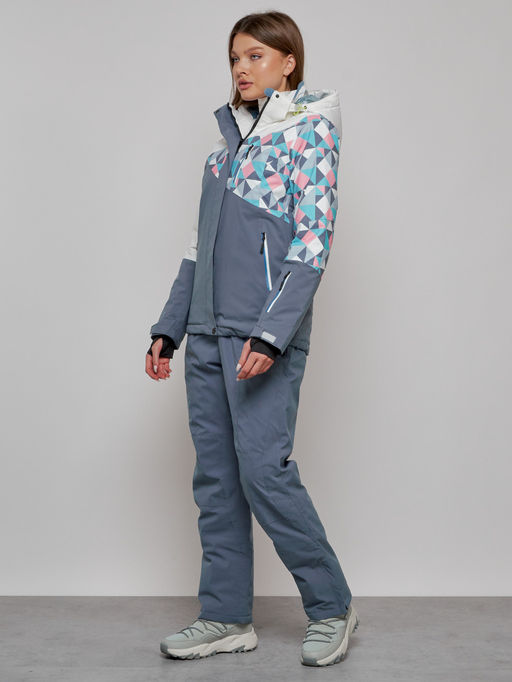 Горнолыжный костюм женский зимний белого цвета 02337Bl - Chunmai фото 2