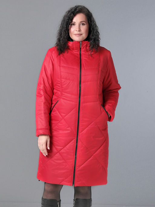 25311 Пальто дем. красный - Dizzyway фото 8