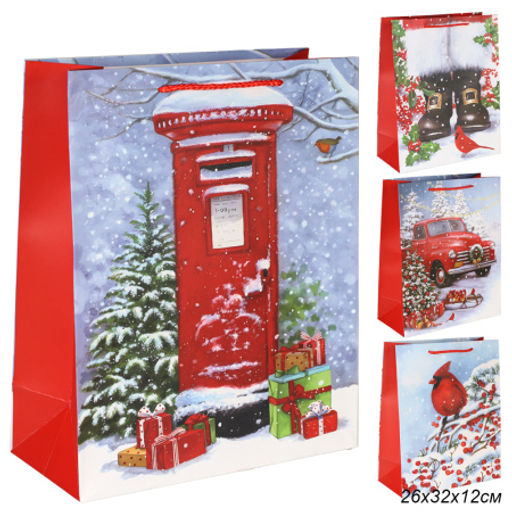 Цена за 12 шт. Пакет подарочный 26х32х12см / 3282L /уп 12/384/Новый год - Галеонтрейд фото 10