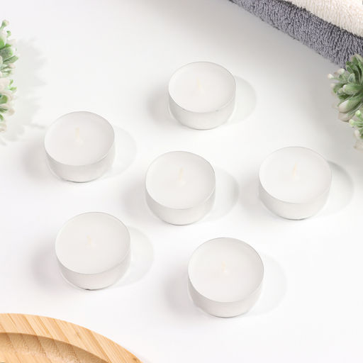 Набор свечей ароматических чайных «Кокос», 3.8×1.6 см, 3.5 ч, 12 г, 6 шт.