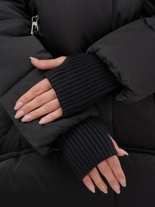 Куртка зимняя женская с мехом и капюшоном тренд черного цвета 7737Ch - Visdeer фото 14