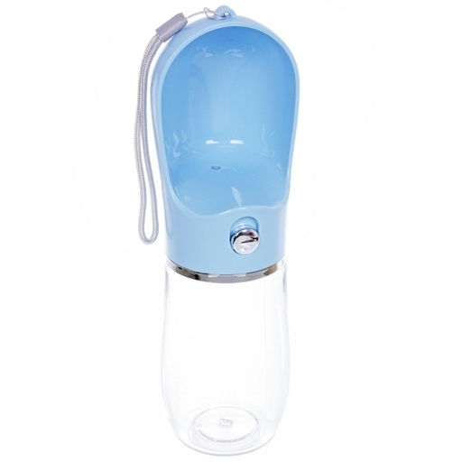 Поилка портативная прогулочная с кнопкой "ЛЮБИМЫЙ БРО", цвет голубой, 380мл