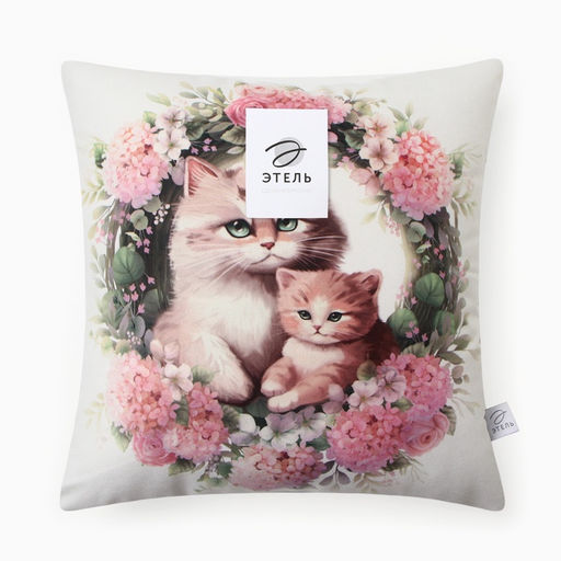 Подушка Этель Мамино тепло, 40*40 см, 100% п/э, велюр фото 4